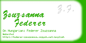 zsuzsanna federer business card